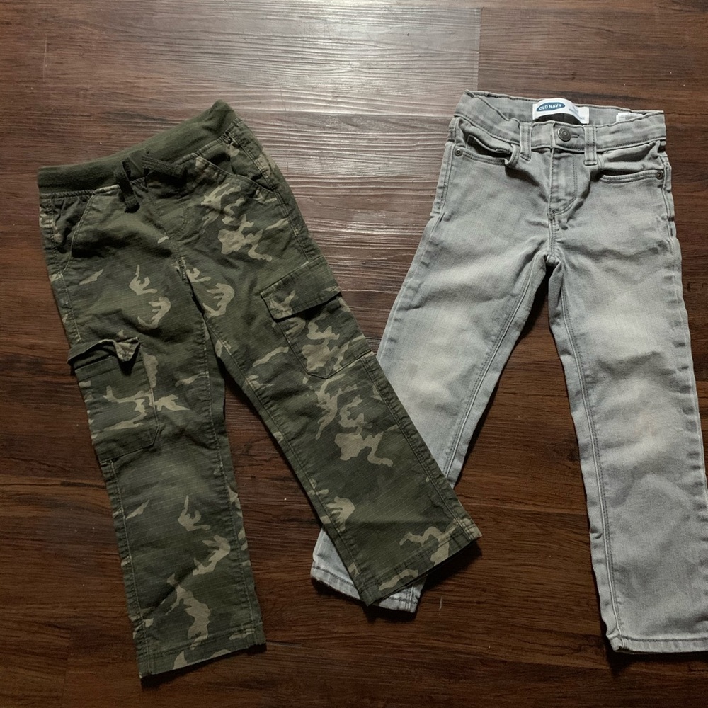 Boys Army Pants & Grey Jeans
